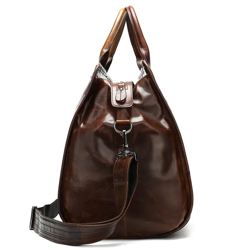 Bolso de Viaje en Cuero Premium – La Elegancia de Tu Trayectoria Coffee