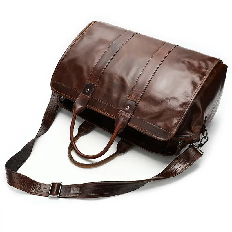 Bolso de Viaje en Cuero Premium – La Elegancia de Tu Trayectoria Coffee