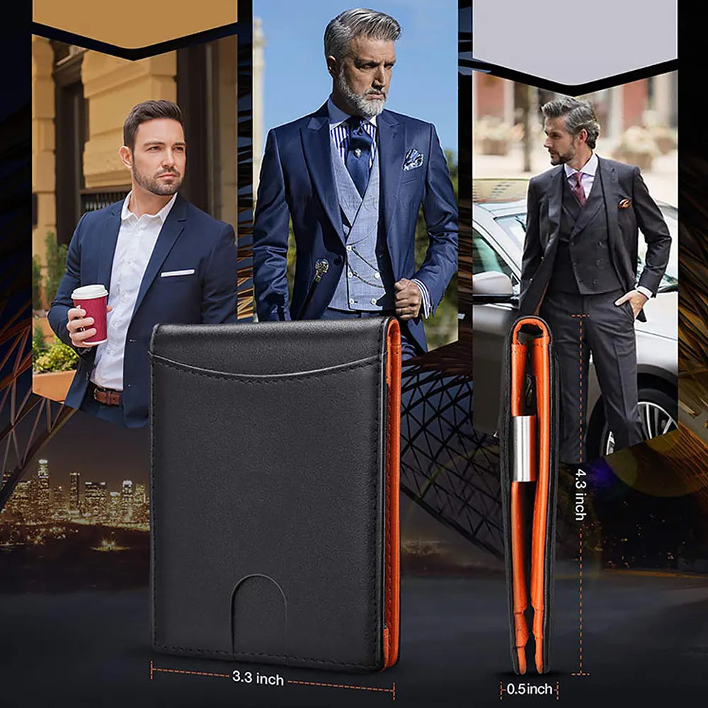 Billetera Minimalista en Cuero Premium con Protección RFID – Seguridad y Estilo en Tu Bolsillo