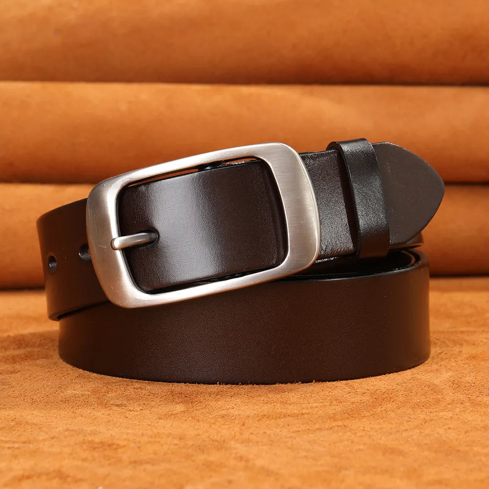 Cinturón de Cuero Genuino para Hombre - Elegancia Clásica y Resistencia 120cm