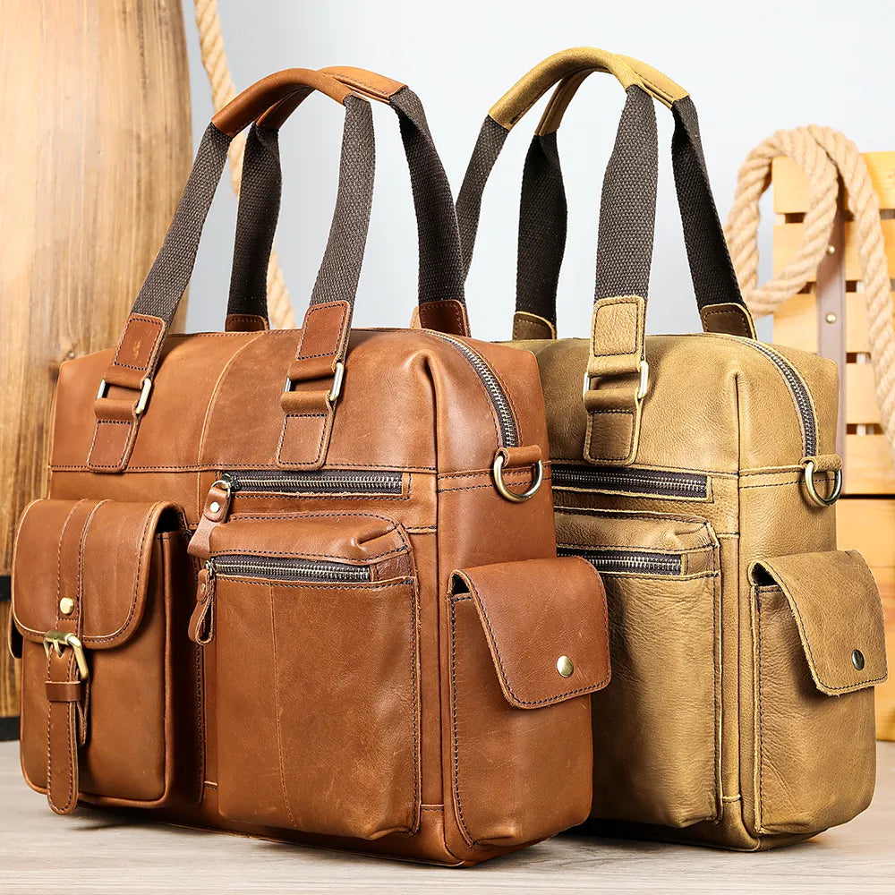 Bolso Ejecutivo “Amanecer” de Cuero Genuino - Donde el estilo y la funcionalidad se cruzan.