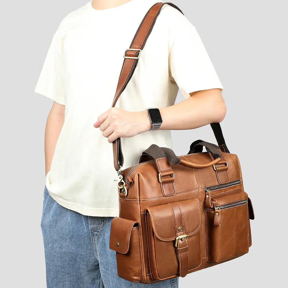 Bolso Ejecutivo “Amanecer” de Cuero Genuino - Donde el estilo y la funcionalidad se cruzan.