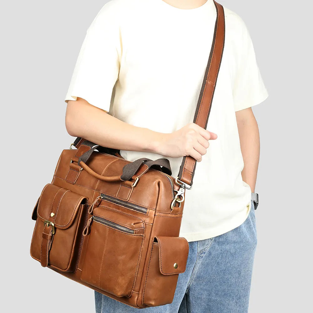 Bolso Ejecutivo “Amanecer” de Cuero Genuino - Donde el estilo y la funcionalidad se cruzan.