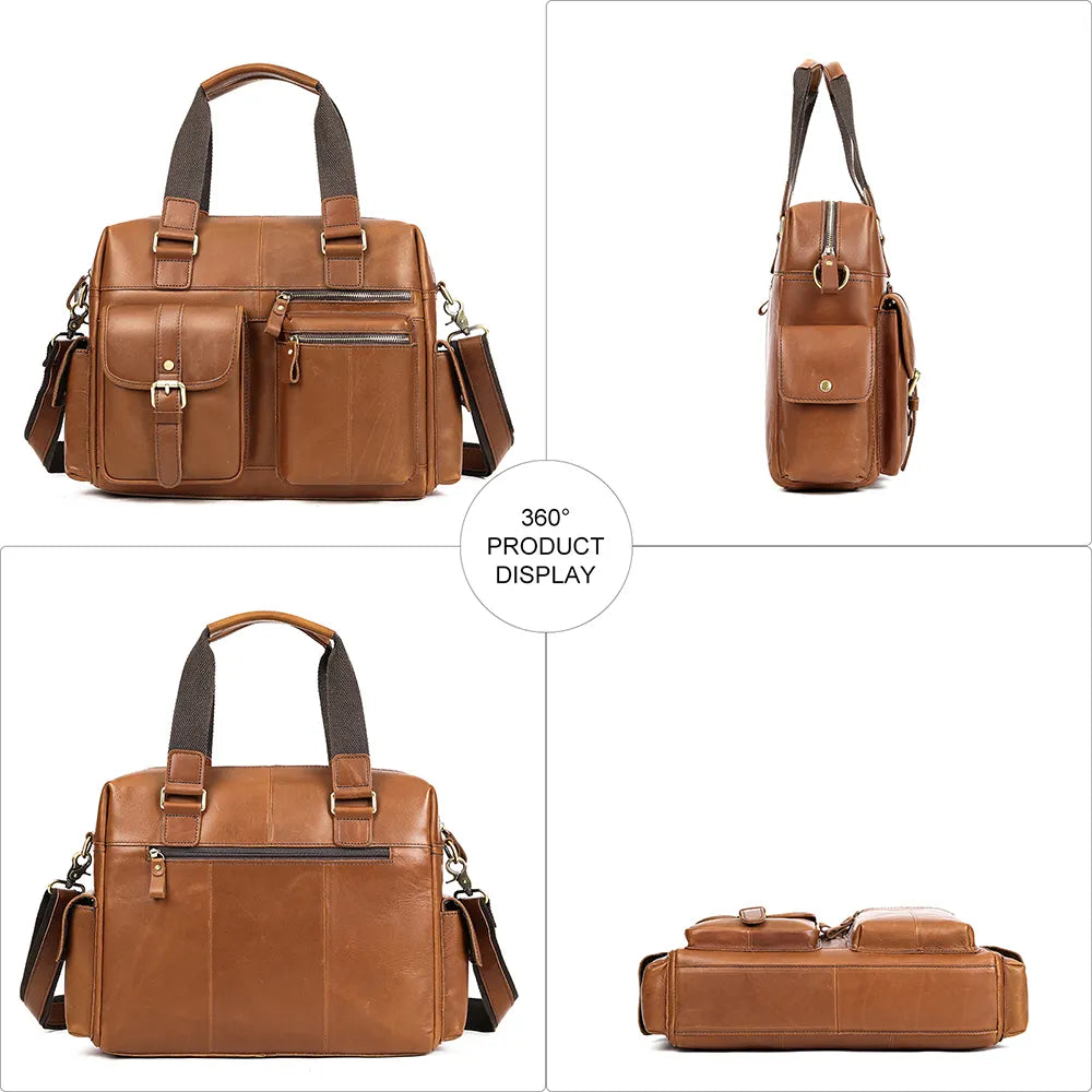Bolso Ejecutivo “Amanecer” de Cuero Genuino - Donde el estilo y la funcionalidad se cruzan.