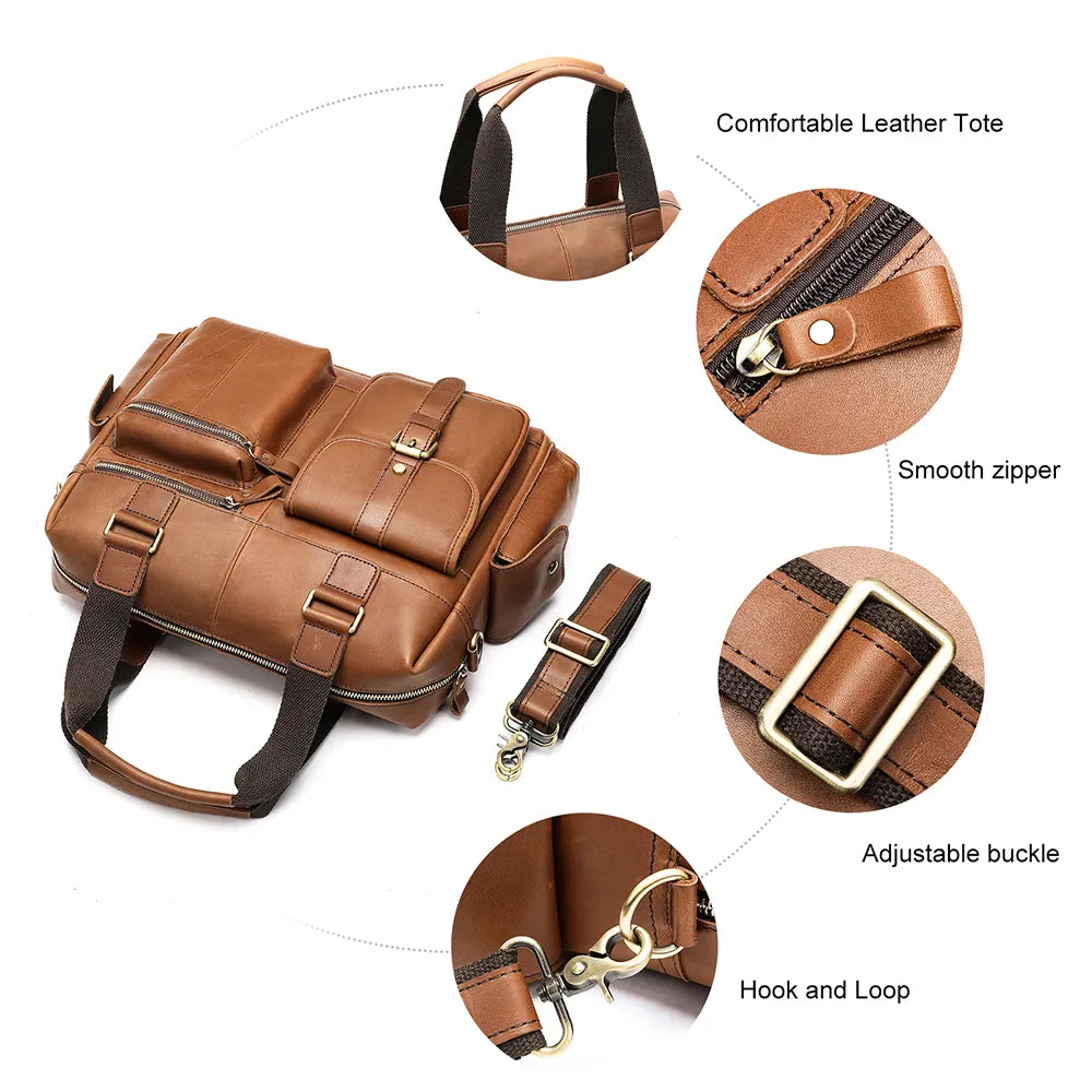 Bolso Ejecutivo “Amanecer” de Cuero Genuino - Donde el estilo y la funcionalidad se cruzan.
