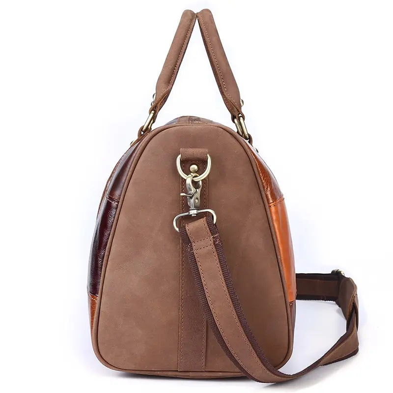 Legado Vintage – Bolso de Viaje Patchwork de Cuero Genuino