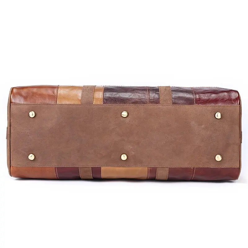 Legado Vintage – Bolso de Viaje Patchwork de Cuero Genuino