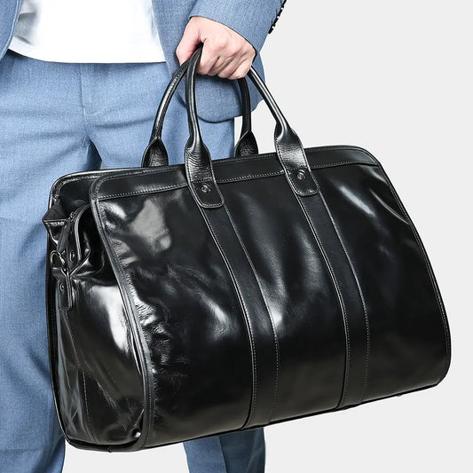 Bolso de Viaje en Cuero Premium – La Elegancia de Tu Trayectoria Black